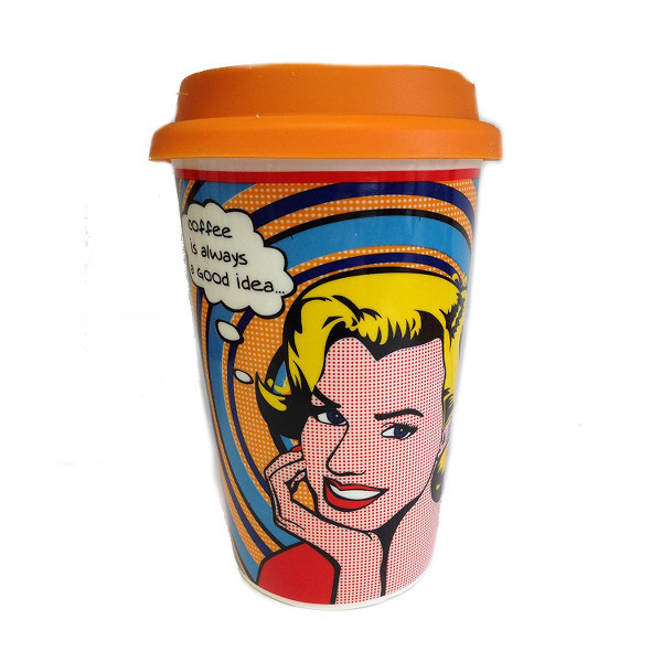 Coffee to go "blonde Frau"